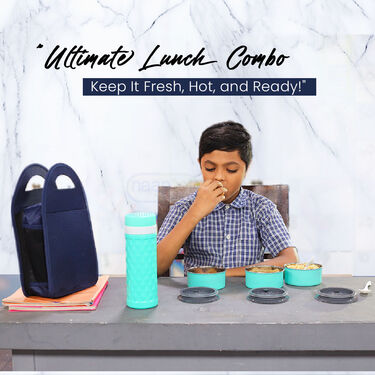 3 Vacuum Insulated Steel lunch Box with Flask (3LBF)