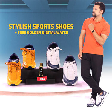 Pick Any 1 Stylish Sport Shoes And Free Golden Magnetic Watch (SSC10)
