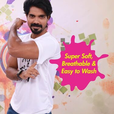 Round Neck Holi T-Shirts With Wallet And Digital Watch Free (1RTW1)