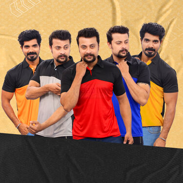 Pack of 5 Reflector Designer Collar T-shirts (5PT17)
