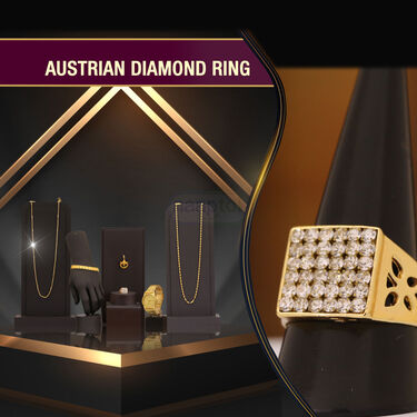 Golden Watch +2 Golden Chain + Ganesha Pendant + Bracelet + Austrian  Diamond Ring (MGW2CBRP2)
