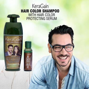 Keragain Hair Color Shampoo & Color Protecting Hair Serum For Men